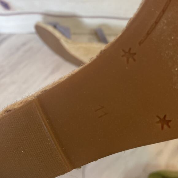 Splendid Leather Strap Cross Wedges Espadrille Sandals Like New Size 11 - Picture 9 of 9